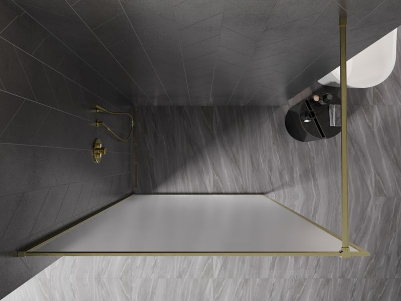 Ścianka prysznicowa walk-in Mexen Kioto-F złoty szron 140x202 1 szt.