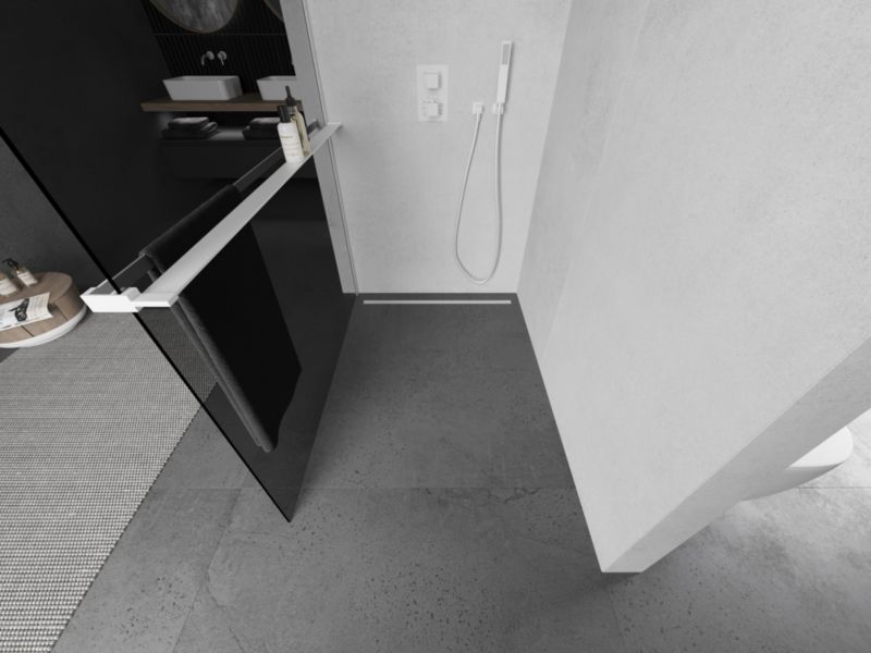 Ścianka prysznicowa walk-in Mexen Kioto+ grafit biała 70 x 200 1 szt.
