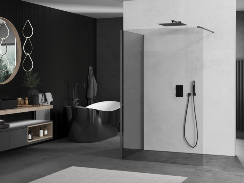 Ścianka prysznicowa Walk-in Mexen Kioto gun gray 130x120 cm 1 szt.