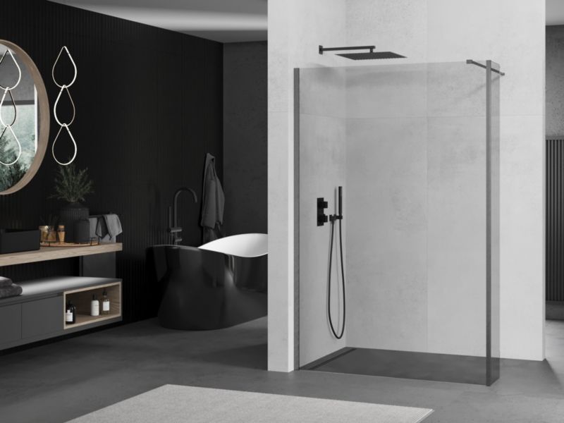 Ścianka prysznicowa walk-in Mexen Kioto gun gray 140x40 1 szt.