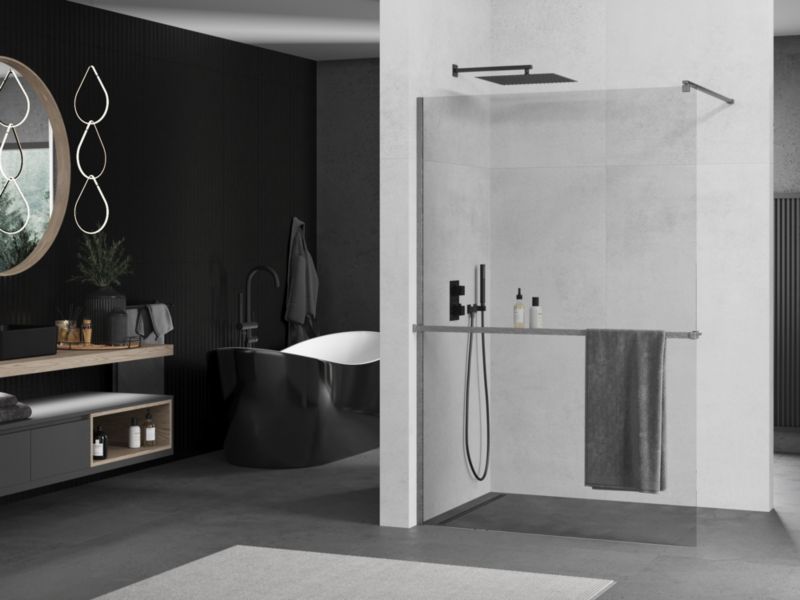 Ścianka prysznicowa walk-in Mexen Kioto+ gun gray 75x200 cm 1 szt.
