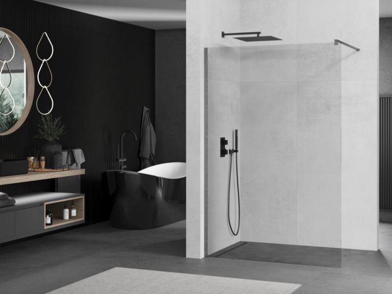 Ścianka prysznicowa walk-in Mexen Kioto gun gray 95x200 cm 1 szt.
