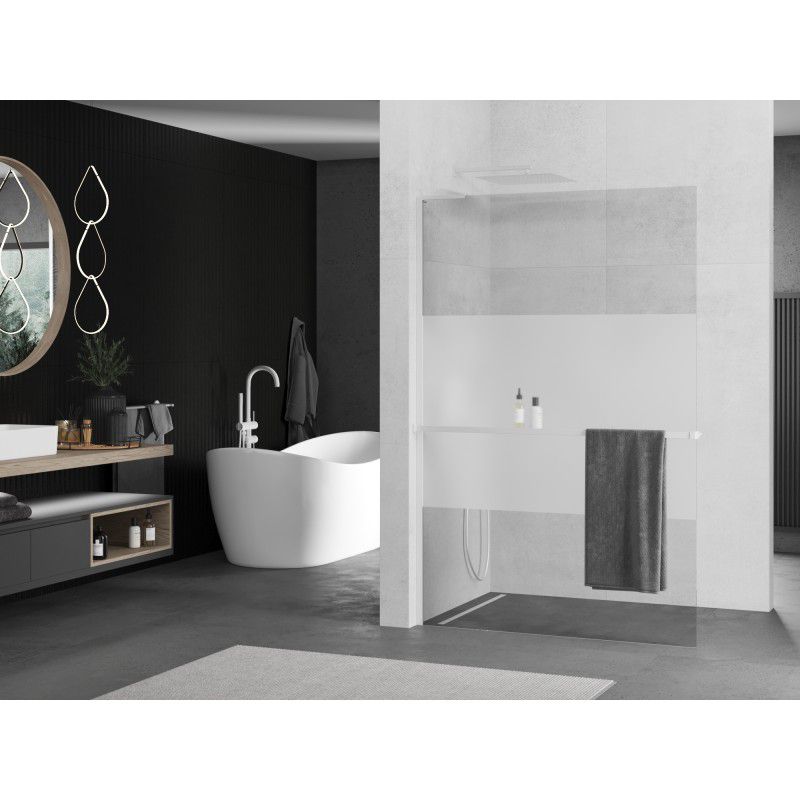 Ścianka prysznicowa walk-in Mexen Kioto+ L biała 110x200 cm 1 szt.
