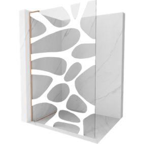 Ścianka prysznicowa walk-in Mexen Kioto L biały wzór 110x200 cm 1 szt.