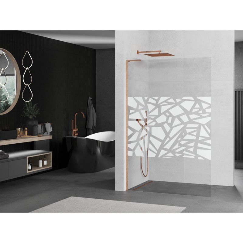 Ścianka prysznicowa walk-in Mexen Kioto L biały wzór 110x200 cm  800-110-103-65-85 1 szt.