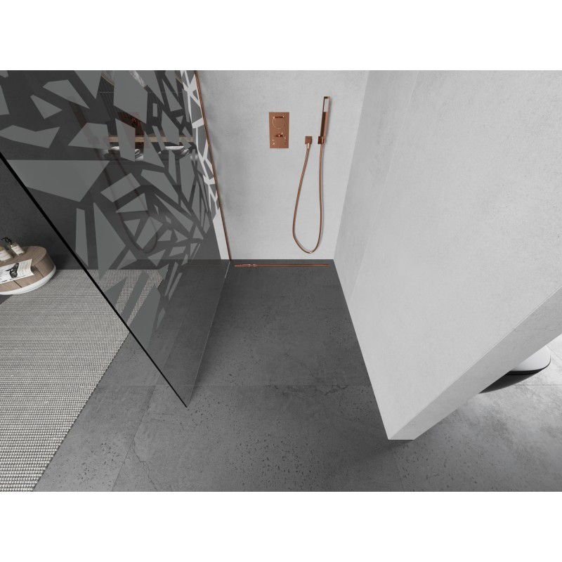 Ścianka prysznicowa walk-in Mexen Kioto L biały wzór 110x200 cm  800-110-103-65-85 1 szt.