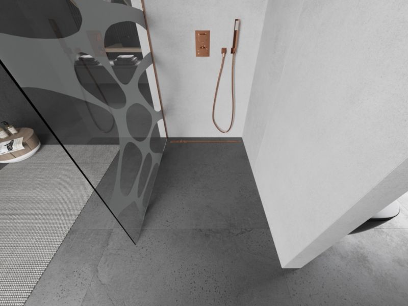Ścianka prysznicowa walk-in Mexen Kioto L biały wzór 110x200 cm 800-110-103-65-97 1 szt.