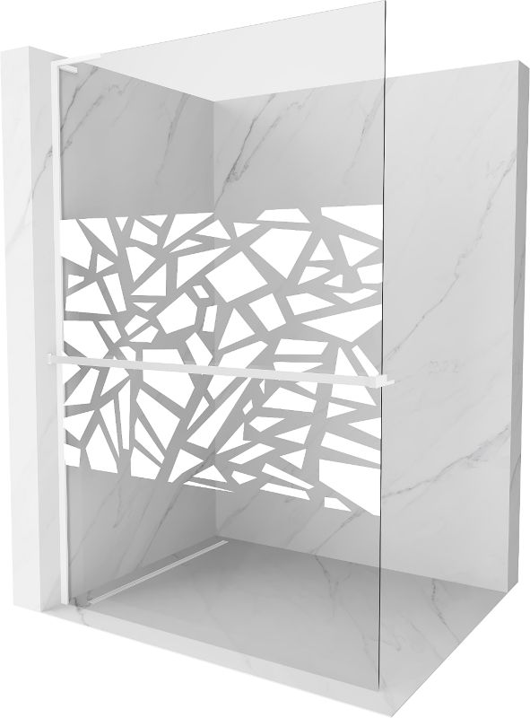 Ścianka prysznicowa walk-in Mexen Kioto+ L biały wzór 120x200 1 szt.