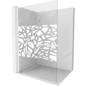 Ścianka prysznicowa walk-in Mexen Kioto+ L biały wzór 120x200 1 szt.