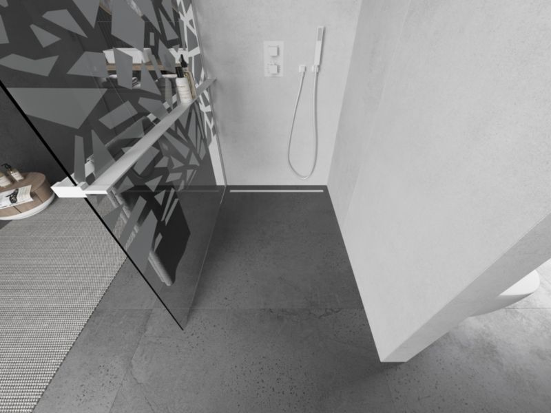 Ścianka prysznicowa walk-in Mexen Kioto+ L biały wzór 120x200 1 szt.