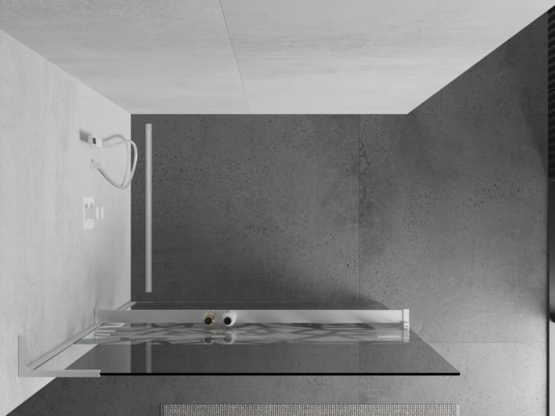 Ścianka prysznicowa walk-in Mexen Kioto+ L biały wzór 120x200 1 szt.