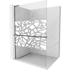 Ścianka prysznicowa walk-in Mexen Kioto+ L biały wzór 120x200 cm 1 szt.