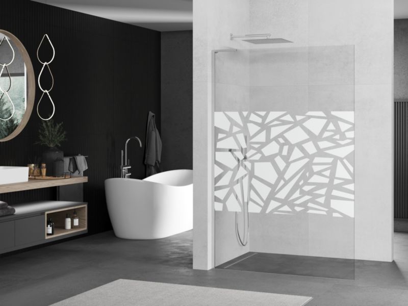Ścianka prysznicowa walk-in Mexen Kioto L biały wzór 70x200 cm  800-070-103-01-85 1 szt.