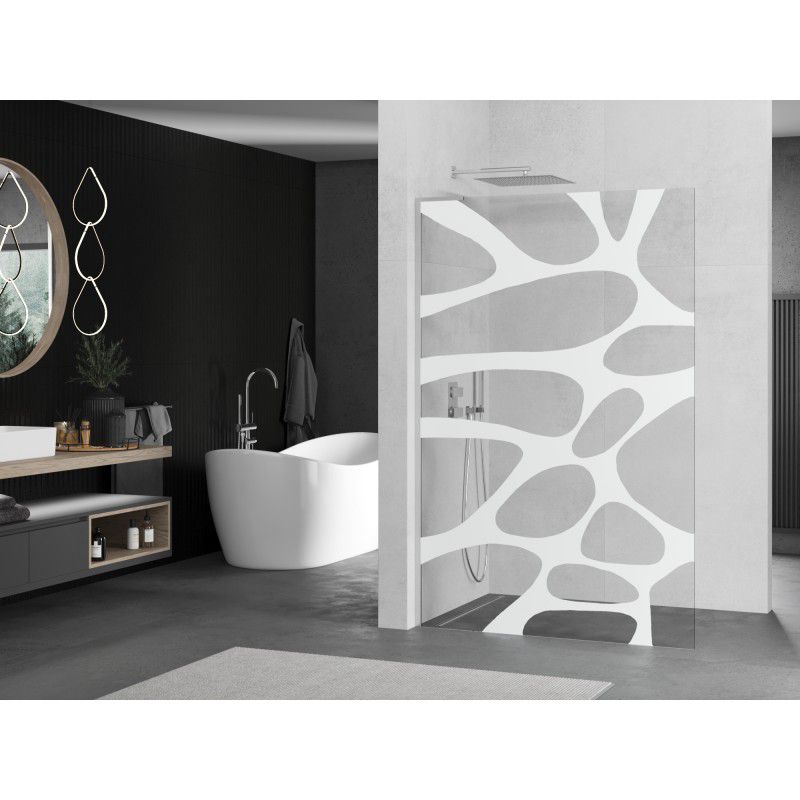 Ścianka prysznicowa walk-in Mexen Kioto L biały wzór 70x200 cm  800-070-103-01-97 1 szt.