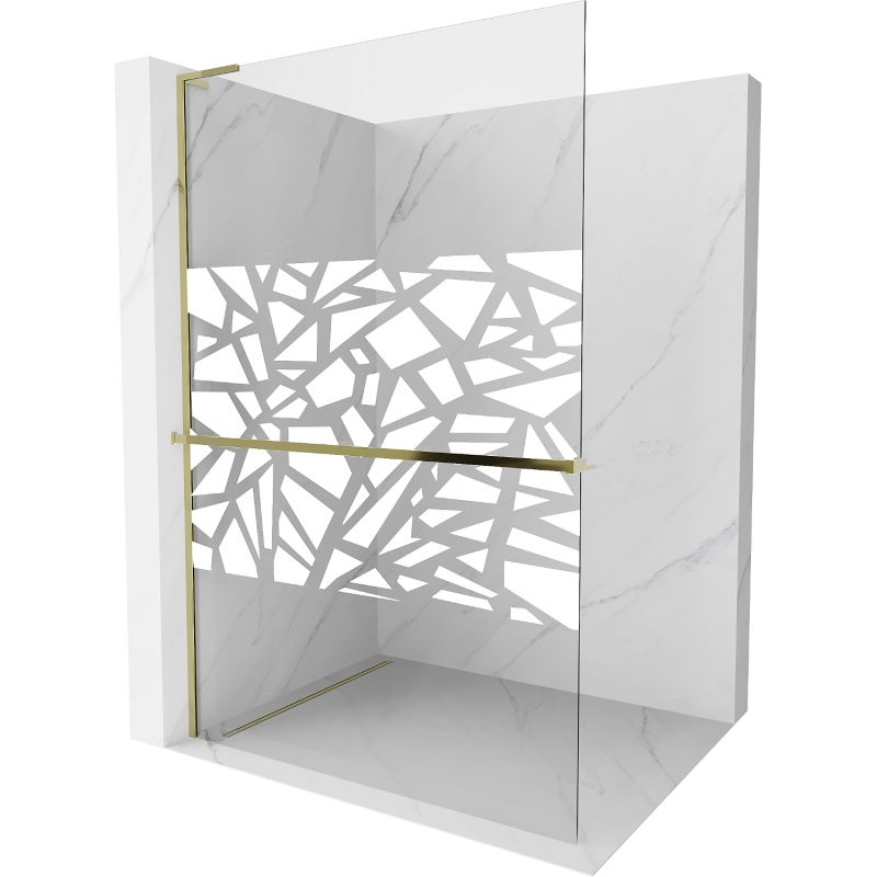 Ścianka prysznicowa walk-in Mexen Kioto+ L biały wzór 80x200 cm 1 szt.