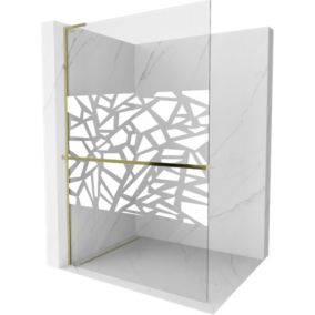 Ścianka prysznicowa walk-in Mexen Kioto+ L biały wzór 80x200 cm 1 szt.