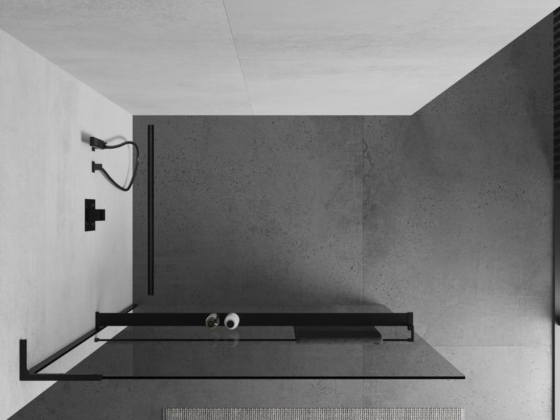 Ścianka prysznicowa walk-in Mexen Kioto+ L czarna 70x200 cm 1 szt.
