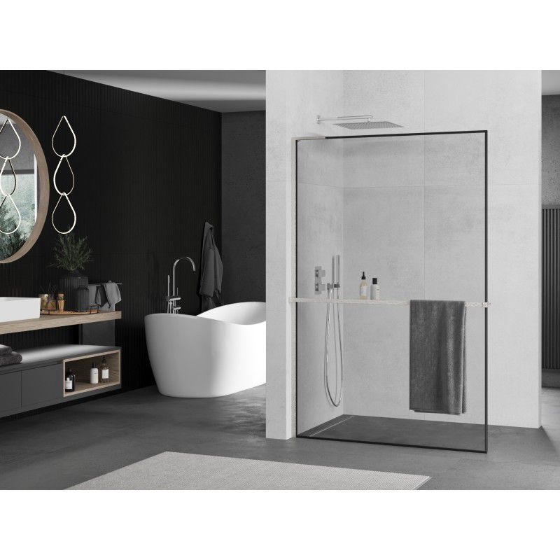 Ścianka prysznicowa walk-in Mexen Kioto+ L czarna 90x200 cm 1 szt.