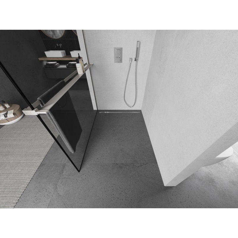Ścianka prysznicowa walk-in Mexen Kioto+ L czarny wzór 110 x 200 cm 1 szt.