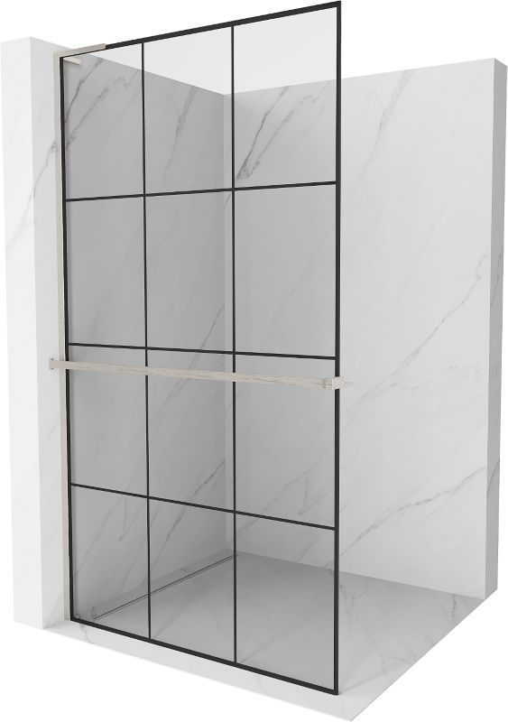 Ścianka prysznicowa walk-in Mexen Kioto+ L czarny wzór 110x200 1 szt.