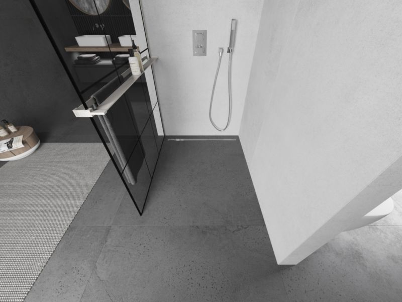 Ścianka prysznicowa walk-in Mexen Kioto+ L czarny wzór 110x200 1 szt.