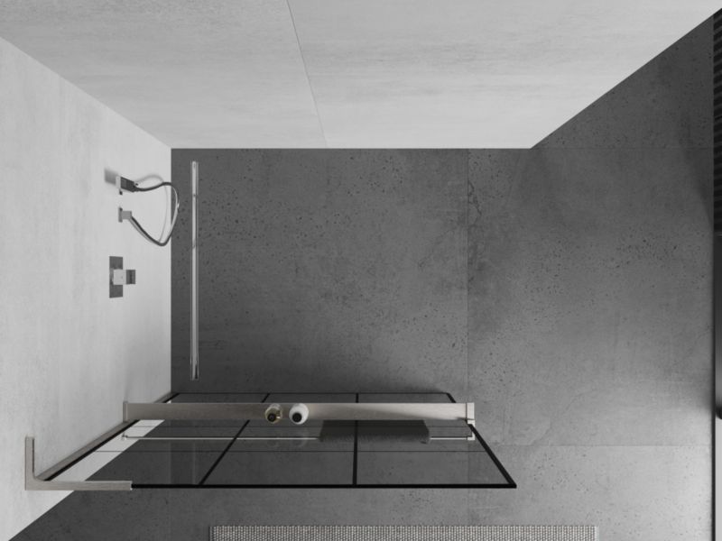 Ścianka prysznicowa walk-in Mexen Kioto+ L czarny wzór 110x200 1 szt.