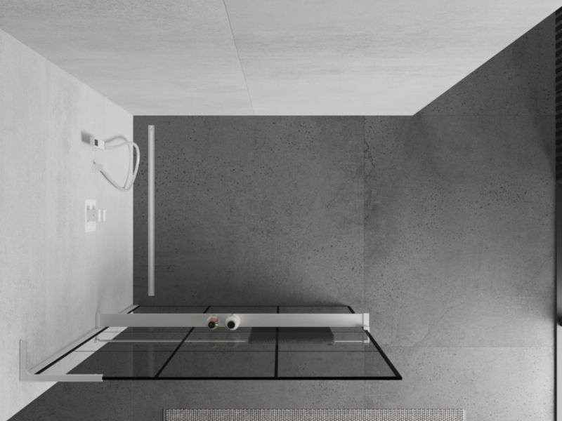 Ścianka prysznicowa walk-in Mexen Kioto+ L czarny wzór 110x200 cm  800-110-123-20-77 1 szt.
