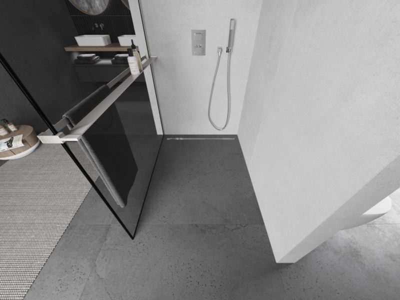 Ścianka prysznicowa walk-in Mexen Kioto+ L czarny wzór 120x200 1 szt.