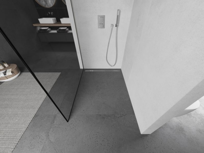 Ścianka prysznicowa walk-in Mexen Kioto L czarny wzór 120x200 cm  800-120-103-97-70 1 szt.