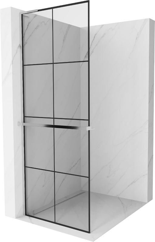 Ścianka prysznicowa Walk-in Mexen Kioto+ L czarny wzór 70x200 cm 1 szt.