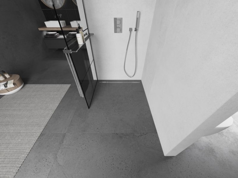 Ścianka prysznicowa Walk-in Mexen Kioto+ L czarny wzór 70x200 cm 1 szt.