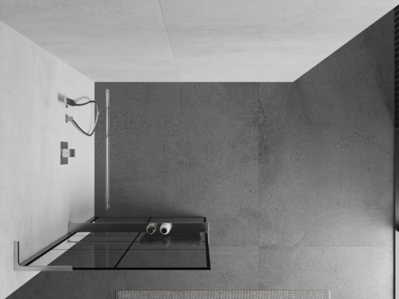 Ścianka prysznicowa Walk-in Mexen Kioto+ L czarny wzór 70x200 cm 1 szt.