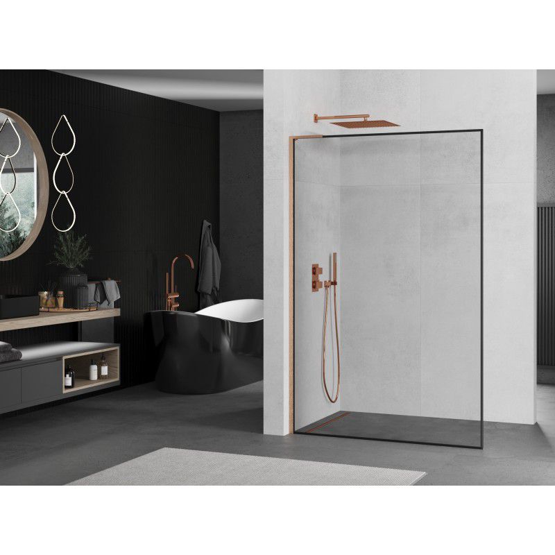 Ścianka prysznicowa walk-in Mexen Kioto L czarny wzór 80x200 1 szt.