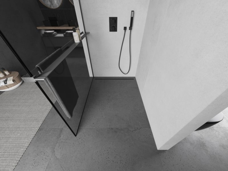 Ścianka prysznicowa walk-in Mexen Kioto+ L czarny wzór 80x200 cm  800-080-123-66-701 szt.