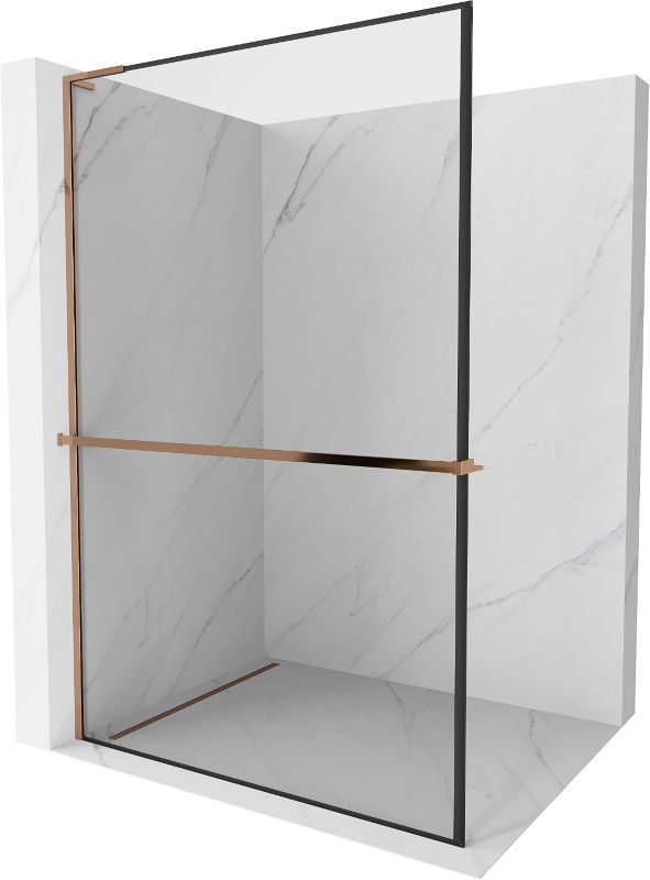 Ścianka prysznicowa walk-in Mexen Kioto+ L czarny wzór 90x200 cm  800-090-123-60-701 szt.