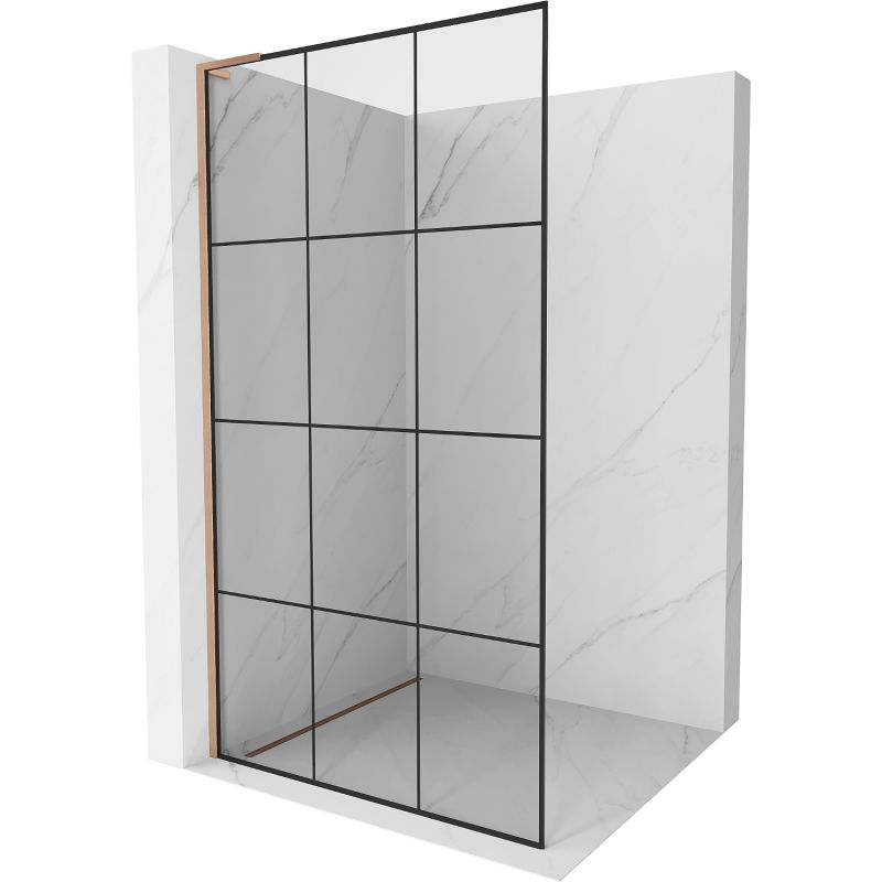 Ścianka prysznicowa walk-in Mexen Kioto L czarny wzór miedź 120x200 cm 1 szt.