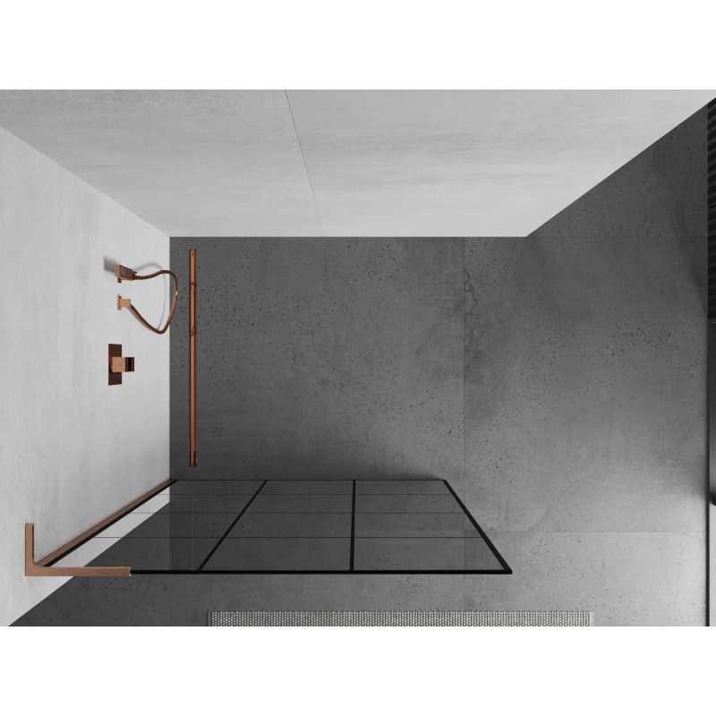 Ścianka prysznicowa walk-in Mexen Kioto L czarny wzór miedź 120x200 cm 800-120-103-65-77 1 szt.