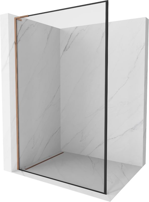 Ścianka prysznicowa walk-in Mexen Kioto L czarny wzór różowe złoto 90x200 cm 1 szt.