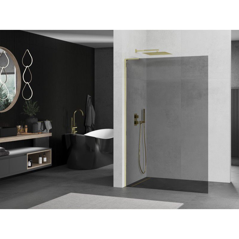 Ścianka prysznicowa walk-in Mexen Kioto L grafit 90x200 cm 1 szt.