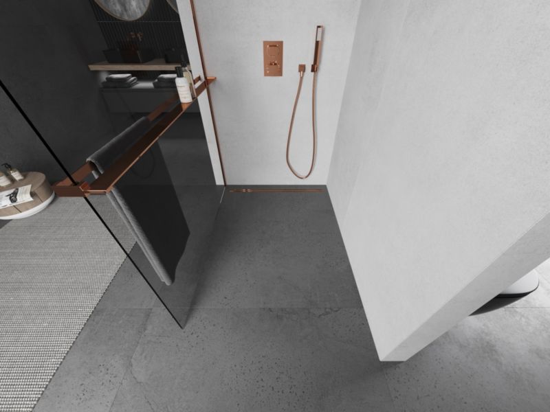Ścianka prysznicowa walk-in Mexen Kioto+ L różowe złoto 50 x 200 cm 800-050-123-60-00 1 szt.