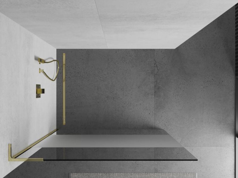 Ścianka prysznicowa walk-in Mexen Kioto L złota 80x200 1 szt.
