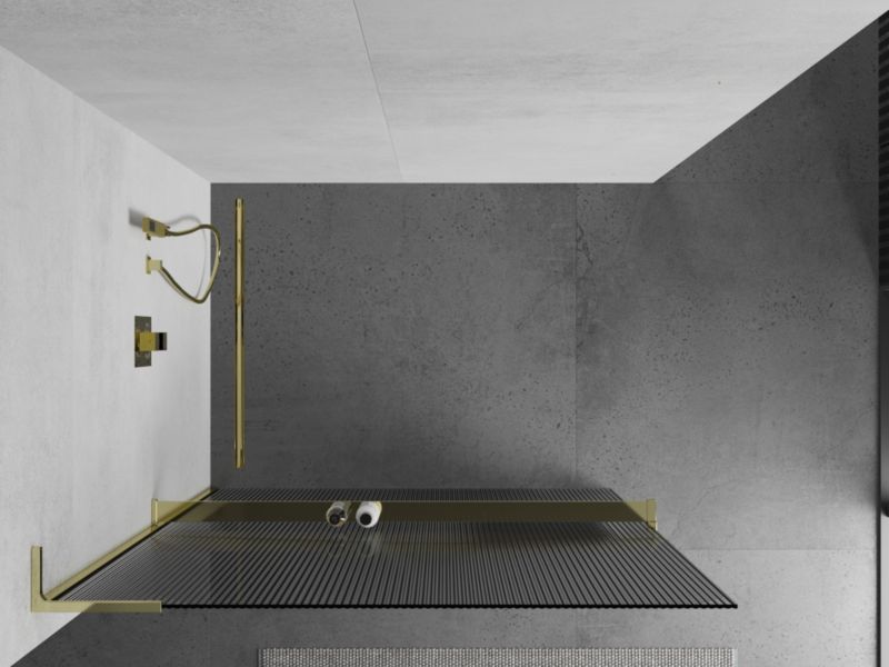 Ścianka prysznicowa walk-in Mexen Kioto+ L złota 80x200 cm 1 szt.