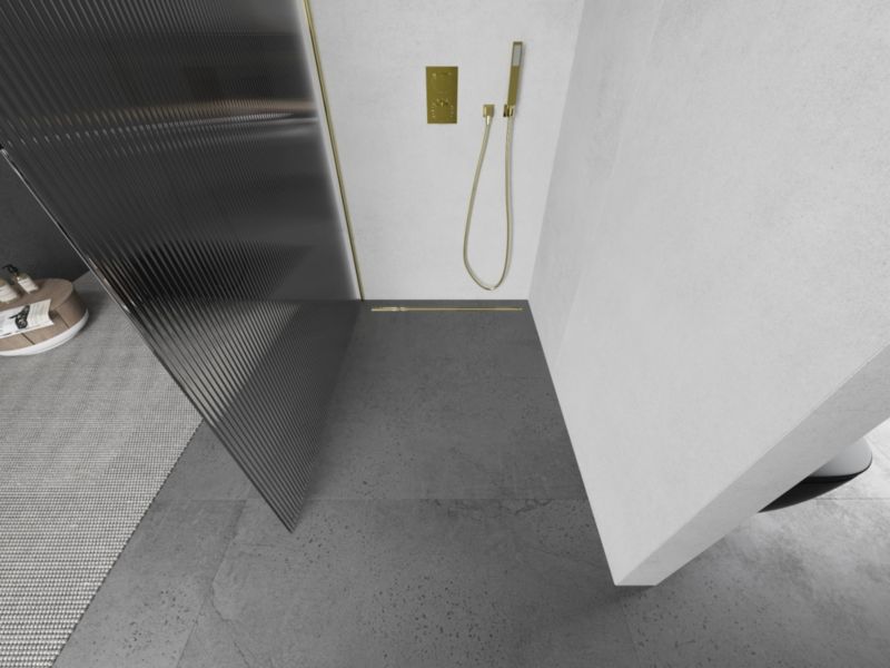 Ścianka prysznicowa Walk-in Mexen Kioto L złota 90x200 cm 1 szt.