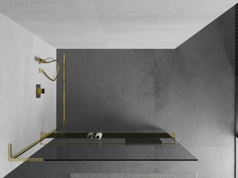 Ścianka prysznicowa walk-in Mexen Kioto+ L złota 95x200 cm 800-095-123-50-00 1 szt.