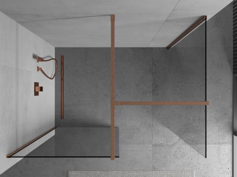 Ścianka prysznicowa walk-in Mexen Kioto miedź szczotkowana 180 x 120 cm 1 szt.
