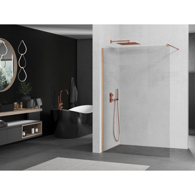 Ścianka prysznicowa walk-in Mexen Kioto miedź szczotkowana 85x200 cm 800-085-101-65-00 1 szt.