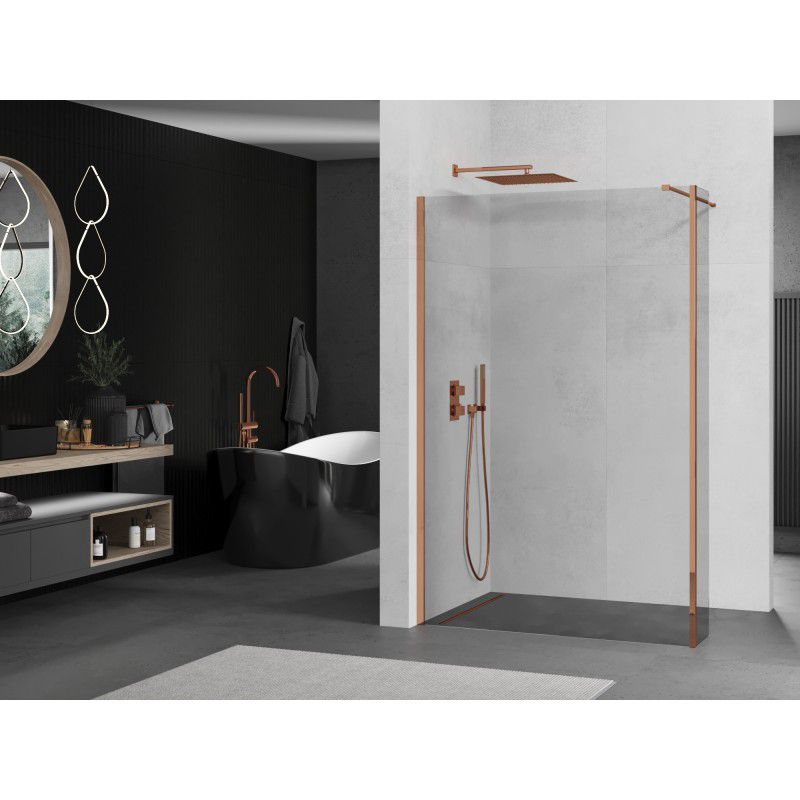Ścianka prysznicowa walk-in Mexen Kioto różowe złoto 100x40 cm 1 szt.