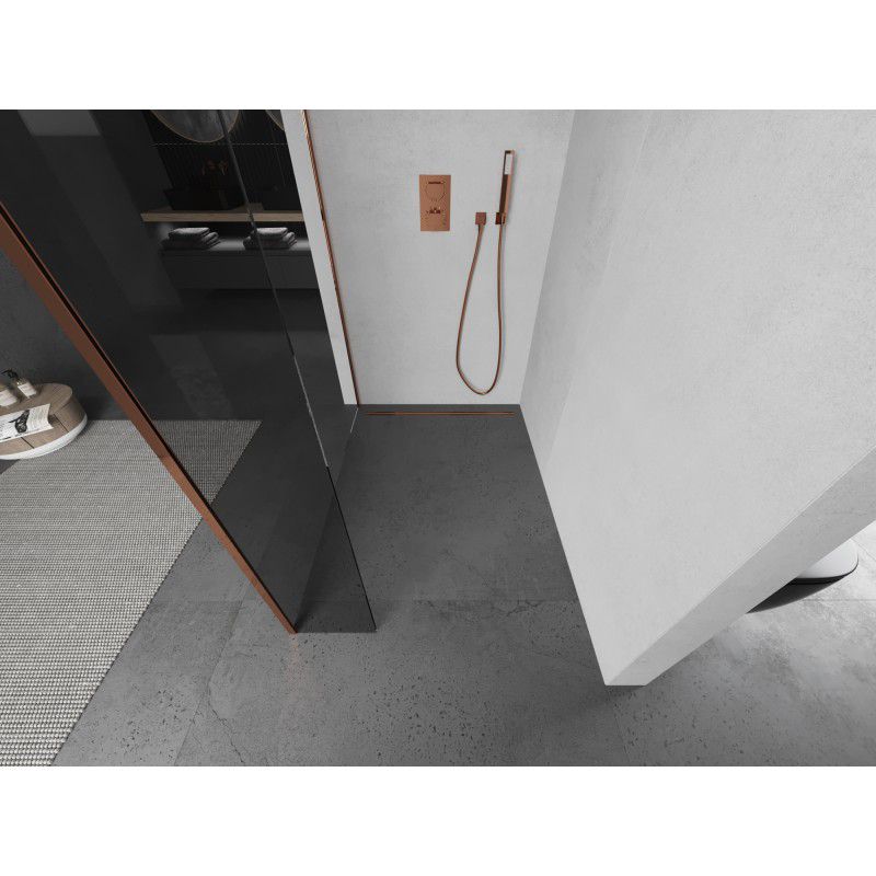 Ścianka prysznicowa walk-in Mexen Kioto różowe złoto 100x40 cm 1 szt.