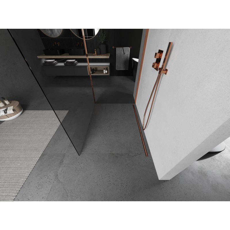 Ścianka prysznicowa walk-in Mexen Kioto różowe złoto 100x95 cm 1 szt.