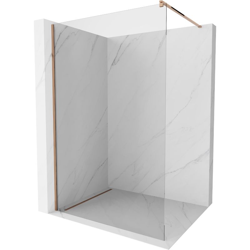 Ścianka prysznicowa walk-in Mexen Kioto różowe złoto 105x200 cm 1 szt.